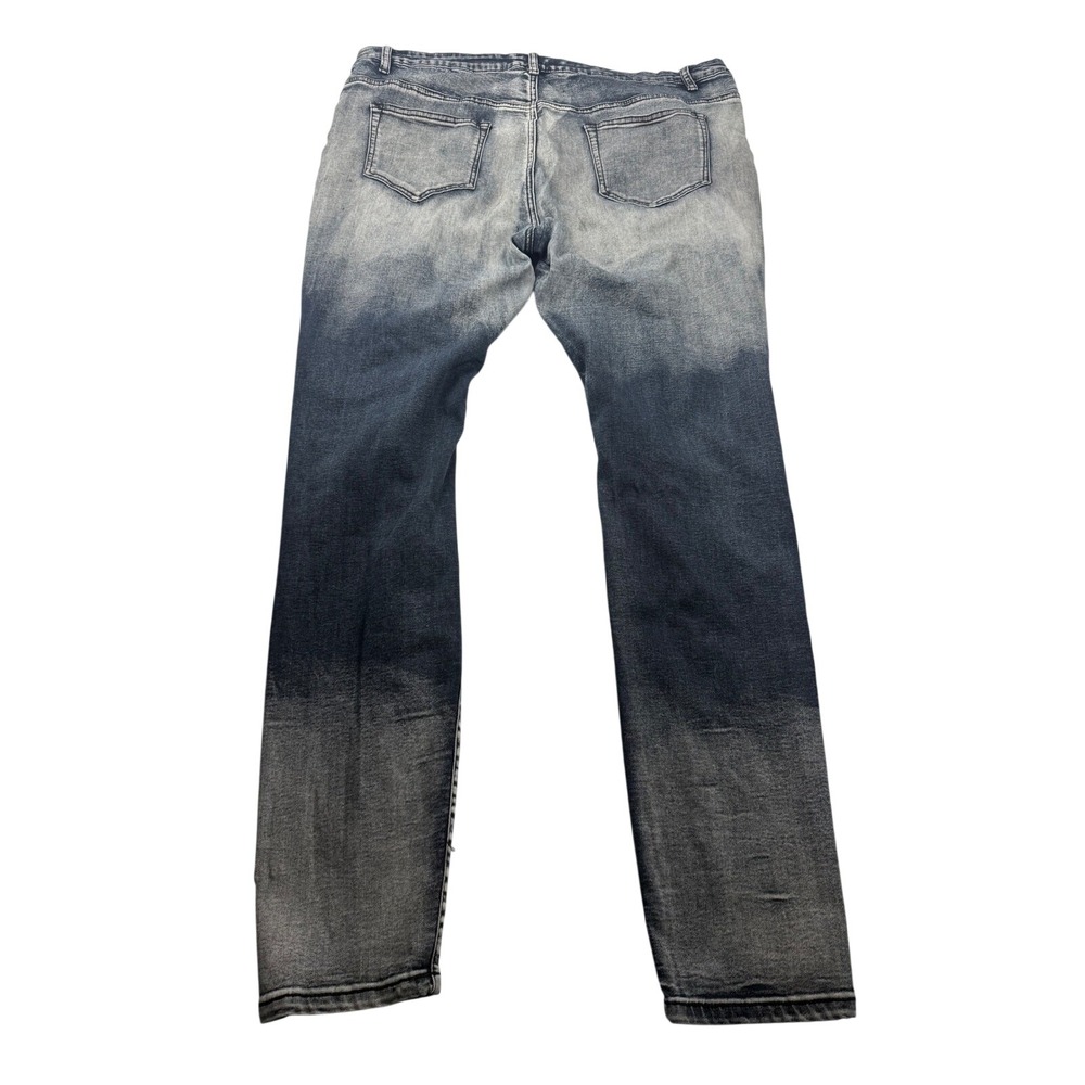 American Bazi Womens 3X Distressed Ombre Skinny Jeans High Rise Blue Grey - Picture 2 of 12